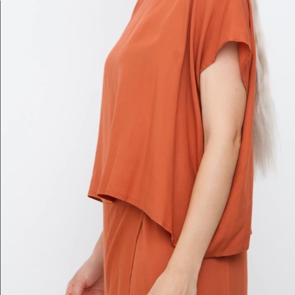 JESSE KAMM Terracota rate wrap skirt set box top M/L - Picture 6 of 13